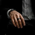 thumbnail image 6 of King Will Basic Men's 10mm Brushed Tungsten Carbide Wedding Band Black Pipe Cut Ring Matte Finish Polished Edge Comfort Fit Size 14, 6 of 7