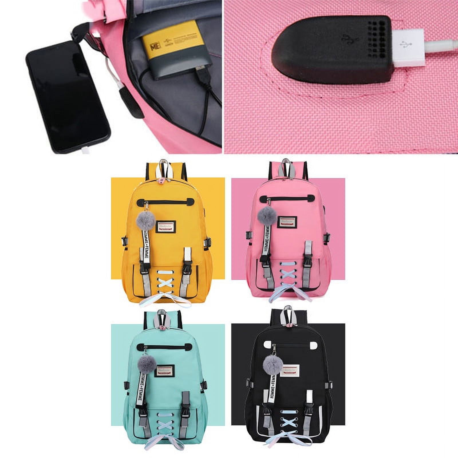 School Bags Large Bookbags for Teenage Girls USB with Lock Anti Theft Backpack Women Book Bag Youth Leisure College - image 3 of 6