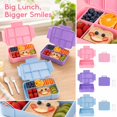 thumbnail image 6 of Bento Lunch Box for Student Lunch Container Meal Prep 3 Compartment Storage Container with Fork and Spoon Set Ideal for School Travel Picnic Durable Plastic Lunch Box for School 1, 6 of 9