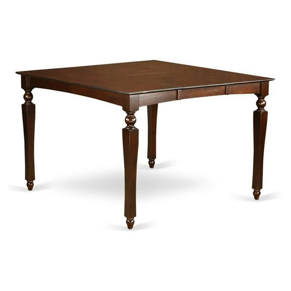 East West Furniture Chelsea Square Wood Butterfly Leaf Dining Table in Mahogany