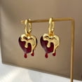 thumbnail image 6 of ZPAQI Vintage Irregular Heart Pendant Earrings Women Unique Charm Dangle Earrings, 6 of 8