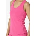 thumbnail image 5 of TheMogan Women's Basic Scoop Neck Racerback Stretch Cotton Tank Top Sleeveless Sporty Tee Fuchsia M, 5 of 7