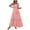 Watermelon Red, variant on Eawtki Women's Smocked Summer Maxi Dresses 2025 Ruffle Cap Sleeve Square Neck Lace Detail Flowy Sundress with Pockets
