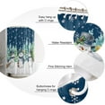 thumbnail image 4 of Polyester Fabric Navy Blue Snowman Christmas Shower Curtain, Teal Xmas Tree Winter Snowflake, Waterproof Bathtub Curtain Bathroom Decor Set with Hooks 72 x 72 Inches,, 4 of 6