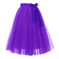 thumbnail image 2 of Aayomet Womens Skirts Women's Elegant Ankle Length Ruffle Hem Elastic Waist Suede Midi Skirt,Purple One Size, 2 of 4
