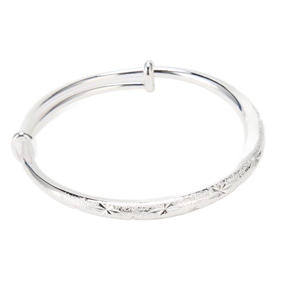 Women Silver Bracelet,30g Cupronickel Bracelet Adjusted Women Silver Bangle Women Round Bangle Proven Performance