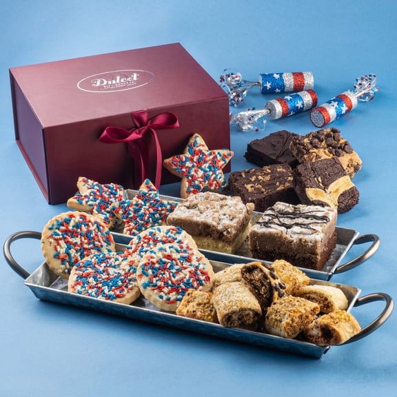 Dulcet Gift Baskets Patriotic Pastry Sampler Gift Box Delicious Treats for Patriotic