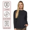 thumbnail image 4 of LAT Women’s Heavyweight Long Sleeve T-Shirt 100% Ring-Spun Cotton Crewneck Relaxed Casual Tee (Denim+White 2 Pack, L), 4 of 7
