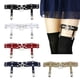 thumbnail image 5 of Liga de pierna ajustable con clips, estilo hip hop, con remaches y aro para el muslo, para mujeres y niñas. Negro, 5 of 7