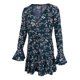 thumbnail image 5 of Vestido de Fiesta de Té Floral 3/4 Mangas Midi Cuello En V Patinador Vacaciones Ropa Casual Fresco SG Macarena vestido de fiesta de flores, 5 of 7