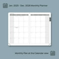 thumbnail image 4 of POPRUN Monthly Planner 2025-2026, 2 Year Pocket Planners & Appointment Book, A6-4" x 6.25" Hard Cover with Pocket Calendar Book for Purse, 100 GSM Thick Paper - Brown, 4 of 5