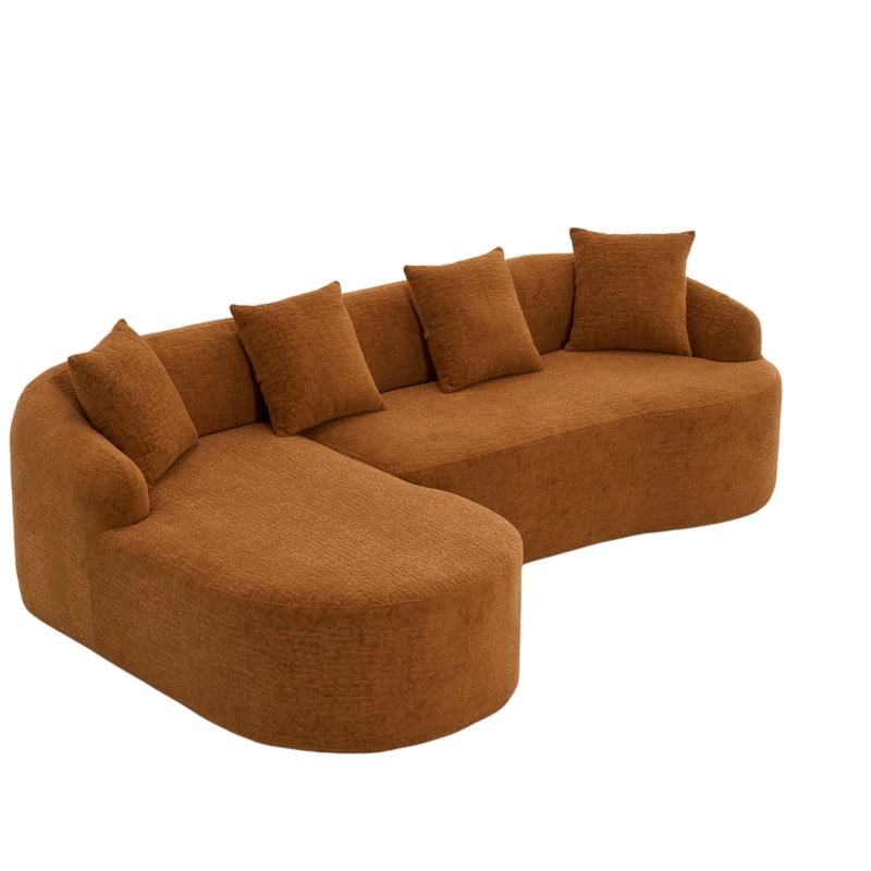 Curved Sectional Sofa with Chaise, 99'' Modern Luxury Chenille Cloud Couch for Living Room, Oversized 3-Seater Sofa Couch for Living Room, No Assembly