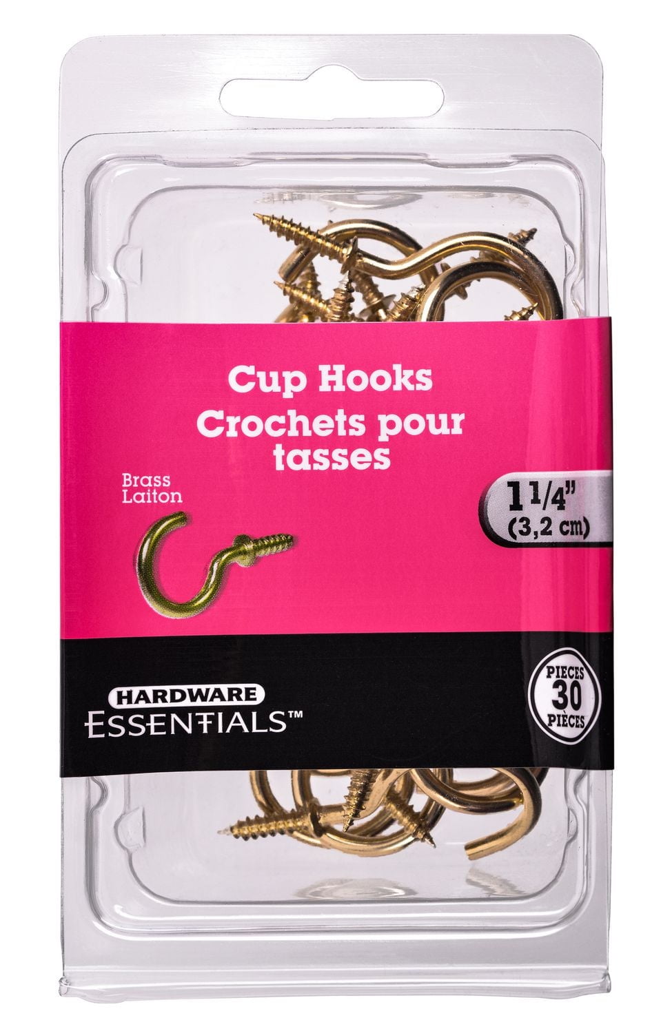 Crochets pour tasses Hardware Essentials de 1 1/4 po en laiton