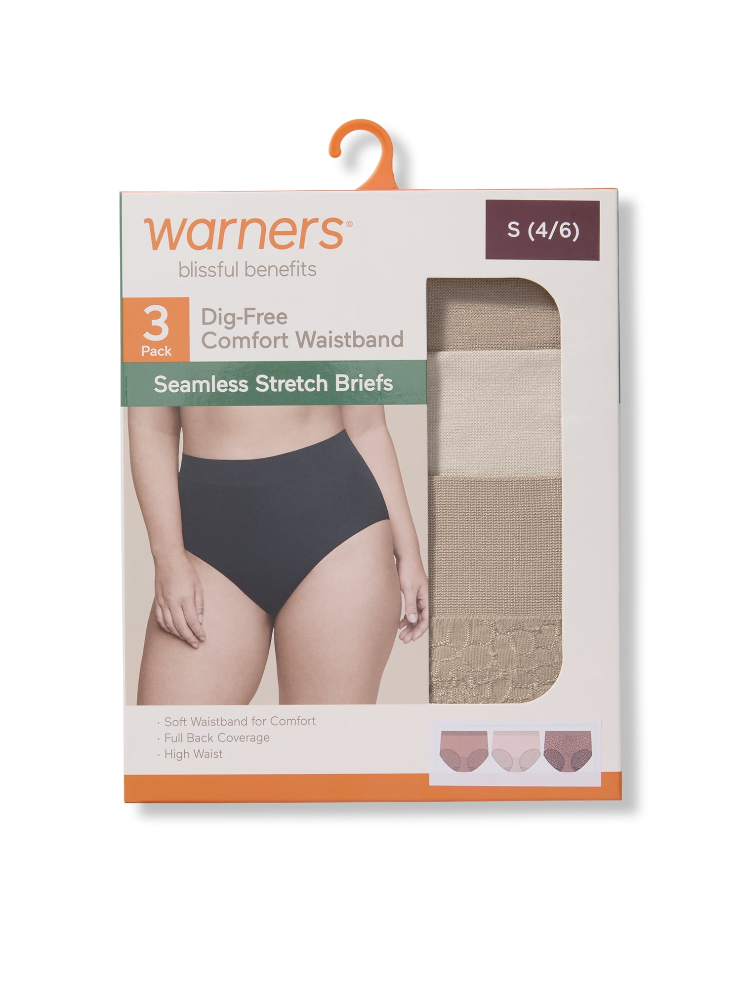 Warners® Blissful Benefits Women's Dig- Free Seamless Stretch Hi-Waist 3-Pack Brief S-3XL