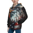 thumbnail image 2 of Sikiie USA Bald Eagle Youth Hoodie Sweatshirt Pullover Hooded Classic Casual Essentials Hoodiefor Boys Girls Kids -Small, 2 of 6