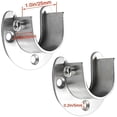 thumbnail image 2 of Douilles de Poteau de Placard en Acier Inoxydable, 2pcs Robustes, Support de Tige de Placard Supportant le Support de Tige de Bride avec Vis, en Forme de U, Installation / Retrait Facile, 2 of 4
