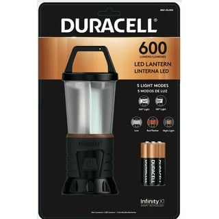 Duracell 00866 - Black Low Beam LED Lantern (Batteries Included) (DURACELL  LANTERN WITH 180/360 DEGREE AREA LIGHTING, 600 LUMENS, 5 MODES, 3-)