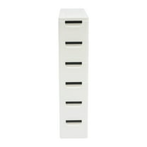 White Storage Cabinet with 6 Drawers Storage Cabinet Fit for Study Bedroom Living Room Children's Room Free Standing Mounting Type