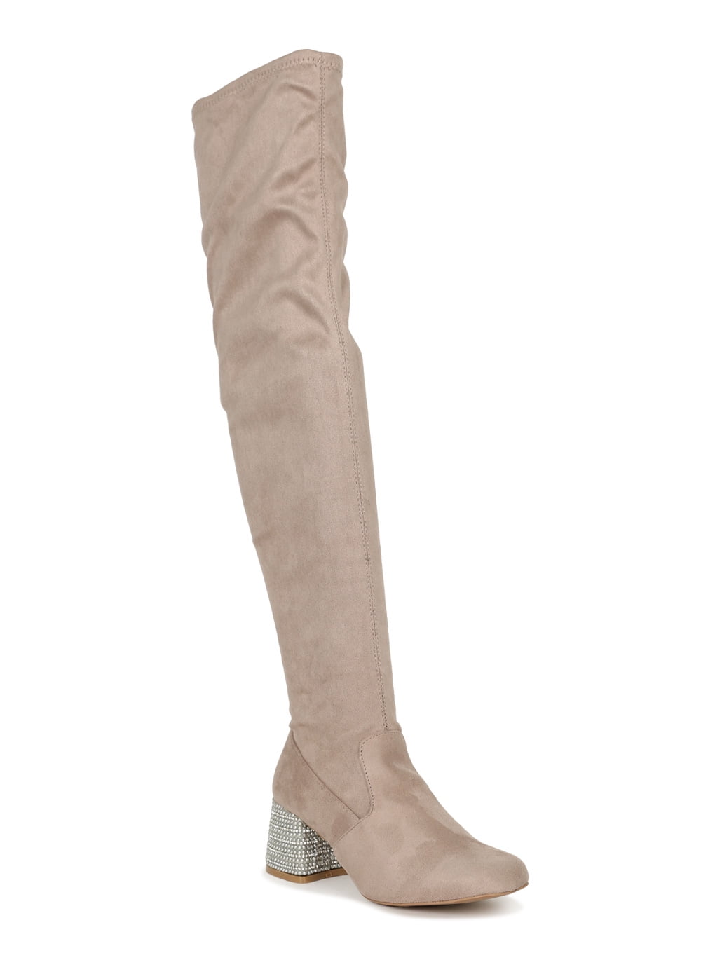 pointed suede block heel boots