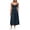 Dark Blue, variant on Womens Plus Size Summer Dresses Casual Fold Tie Camis Sleeveless Round Neck Dress