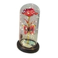 thumbnail image 2 of JWshufel LED Rose Night Light Preserved Flower Butterfly Ornament with Foil Accents and Decorative Base Romantic Table Lamp for Bedroom Desk Window Sill Valentine Gift Red 8.7x4.3x3.5in, 2 of 6