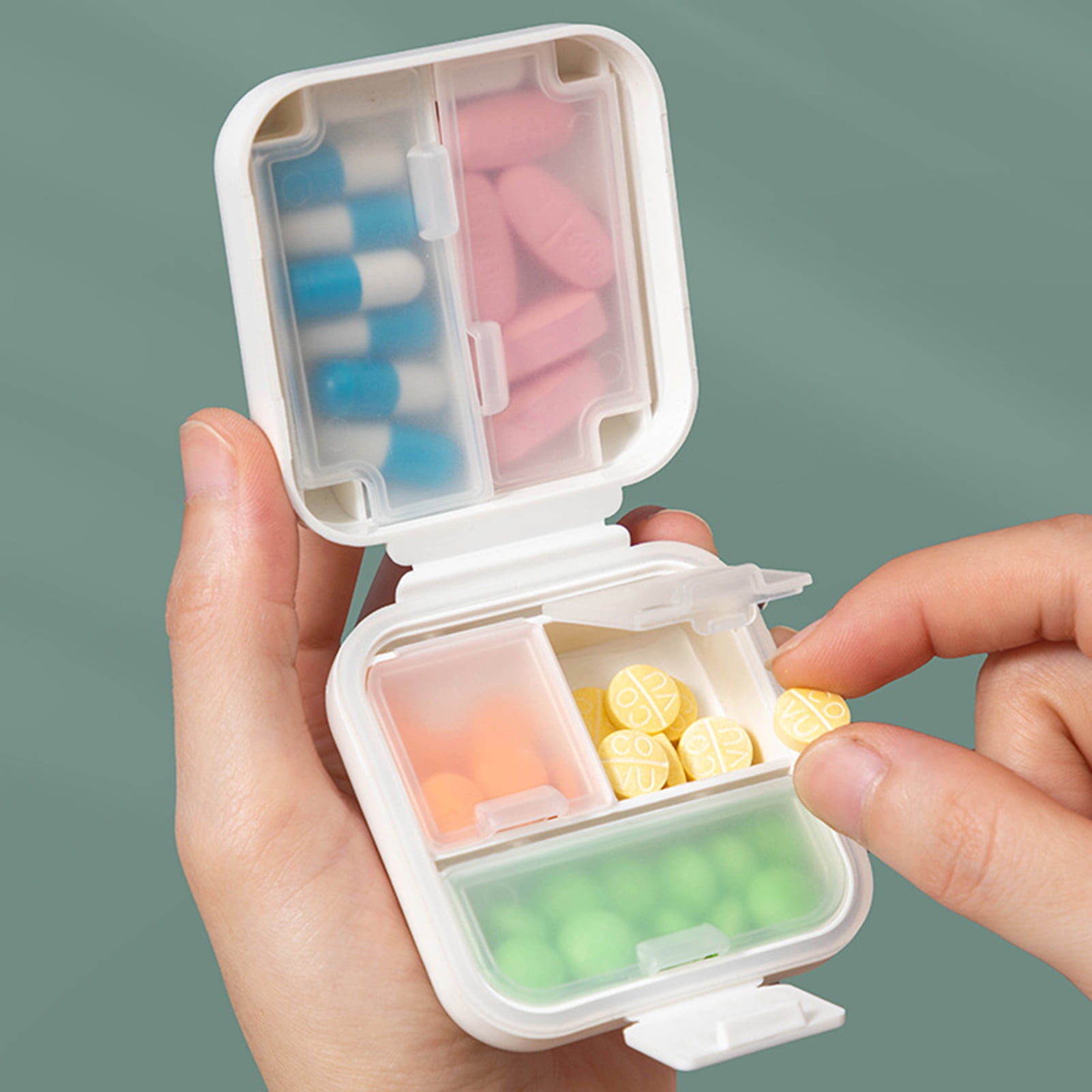 Farfi Pill Storage Box Multi Compartments Anti-crack Separated