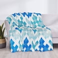 thumbnail image 6 of YFYANG Lightweight Warm Flannel Blanket, Vintage Blue Watercolor Geometric Throw Blanket for Bed, Sofa, Travel, Camping, 40"x30", 6 of 7