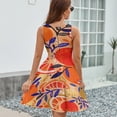 thumbnail image 6 of Fresh Citrus Orange Dress Summer Street Style Dresses Female Sleeveless Printed Sundress, 6 of 7