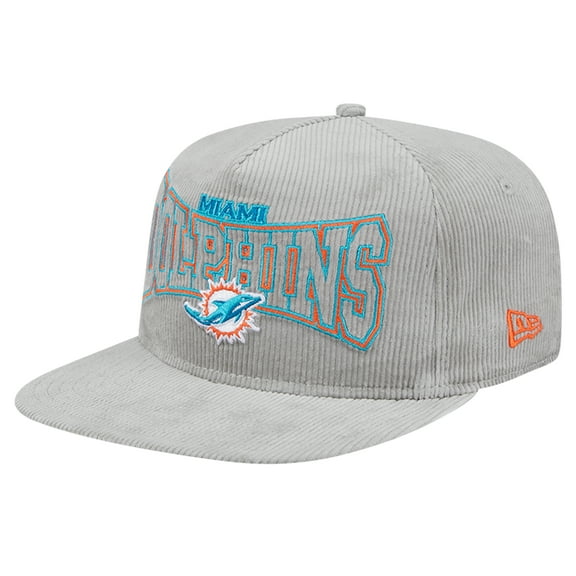 Men's New Era  Gray Miami Dolphins Corduroy-Golfer Adjustable Hat