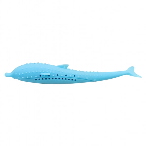 CYFW 2026 New Cat Fish Shape Toothbrush with Catnip Interactive Fish Flop Pet Cat Toy Eco-Friendly Silicone Molar Stick Teeth Cleaning Chew Toy for Pet Cat Kitten(Blue)