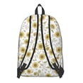 thumbnail image 3 of Sunflower and Leaf White Pattern Backpack for School, Cute School Bag with Adjustable Shoulder Straps and Padded Back, 15.7"x11.8"x5.5", 3 of 5