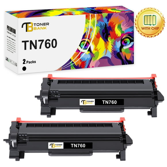 Toner Bank TN730 TN760 Toner Cartridge Compatible for Brother TN-760 TN 760 TN-730 730 for DCP-L2550DW MFC-L2710DW MFC-L2750DW HL-L2395DW HL-L2350DW HL-L2390DW HL-L2370DW Printer Ink (Black, 2-Pack)