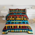 thumbnail image 2 of Manfei Retro Geometric Triangle Full Size Comforter Sets,Vintage Plaid Stripe Bedding Comforter Set,Colorful bohemian Style Bedding Sets For Girls Kids,Microfiber Bedroom Decor Reversible,3 Pieces, 2 of 8