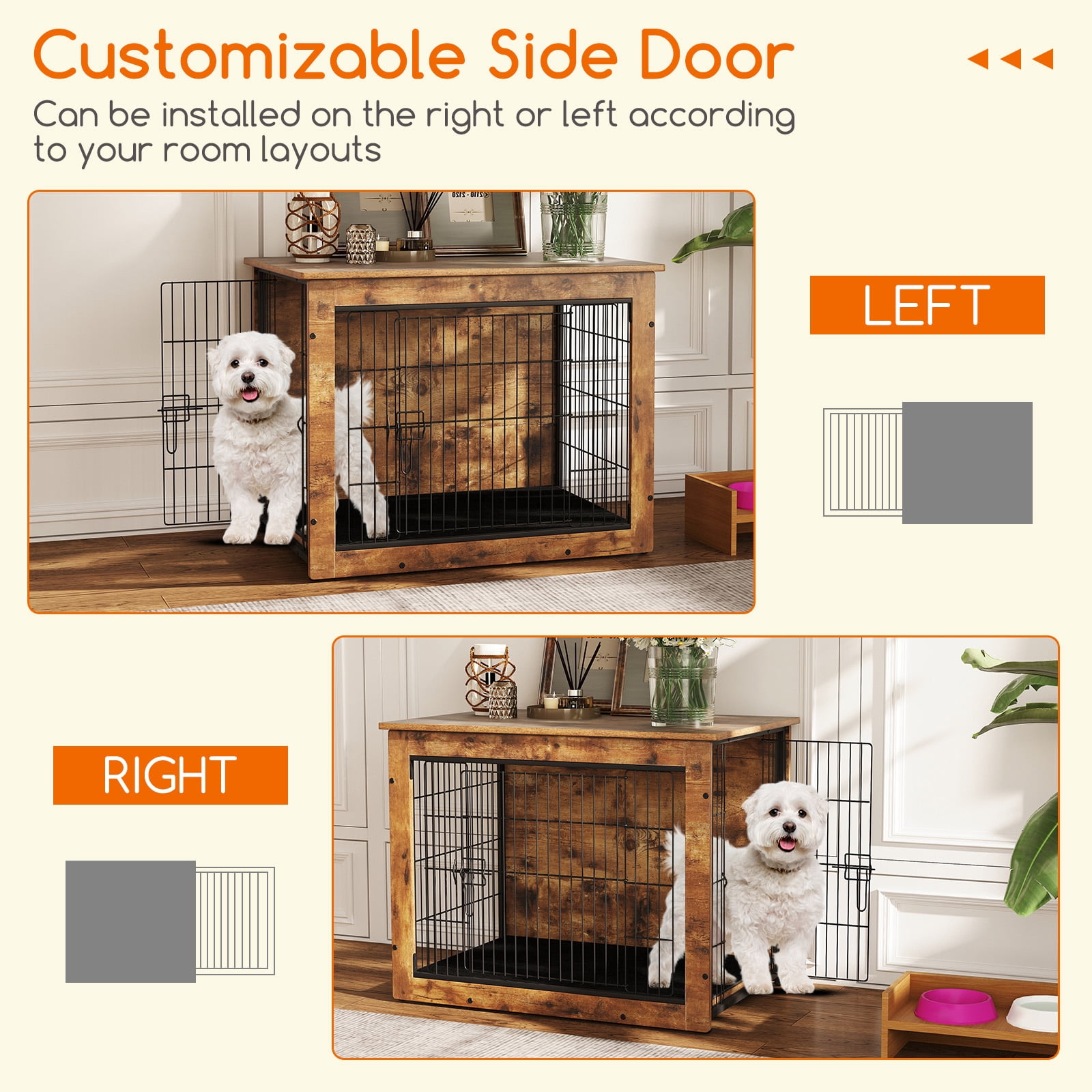 Gymax Dog Crate Furniture for Small/Medium Dogs 33'' Indoor Pet House Side End Table