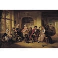 thumbnail image 2 of Henricus Engelbertus Reijntjens 24x17 Black Ornate Framed Double Matted Museum Art Print Titled: Merry Company in a Tavern, 2 of 5