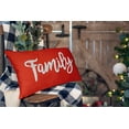 thumbnail image 6 of Vargottam Handmade Cushion Covers Decorative Embroidered Boho Canvas Pillow Cover- Family Embroidered Throw Lumbar Pillow Case- Farmhouse Decor - 12 x 20 inches | Red, 6 of 6