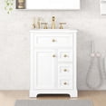 thumbnail image 3 of 24'' Bathroom Vanity with Sink, MDF & Pinewood Construction, 3 Drawers & Cabinet with 2-Tier Door Storage Rack, Soft-Close Door & Drawers, 3 of 9