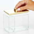thumbnail image 3 of mDesign Square Storage Apothecary Jar for Bathroom - Clear/Soft Brass, 3 of 8