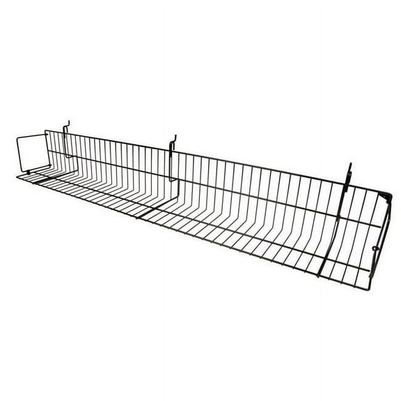 Econoco 48" Long Black Display Shelf for Slatwall, Grid Panels or Pegboard - Pack of 10