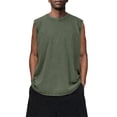 thumbnail image 3 of Men’s Sleeveless Tank Top Distressed Acid Wash Oversized Crewneck Loose Summer Tee, 3 of 8
