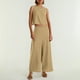 thumbnail image 4 of Conjunto de dos piezas de lino de color liso para mujer: top corto sin mangas con botones y pantalones de pierna ancha, tejido transpirable para el verano, 4 of 8