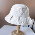 thumbnail image 3 of CoCopeaunts Bucket Hat for Women Pleated Wide Brim Fisherman Hat Solid Color Checked Warm Quilted Cotton Girl Winter Hats, 3 of 8