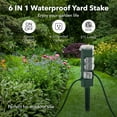 thumbnail image 4 of HBN Outdoor Power Strip Yard Stake with 6ft Extension Cord,Outside Multiple Plug Outlet with 6 Grounded Outlets,Weatherproof Extension Cord for Christmas Lights, Outdoor Lights,ETL Listed, 4 of 7