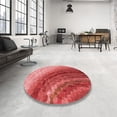 thumbnail image 3 of Ahgly Company Indoor Round Patterned Ferrari Red Area Rugs, 6' Round, 3 of 6