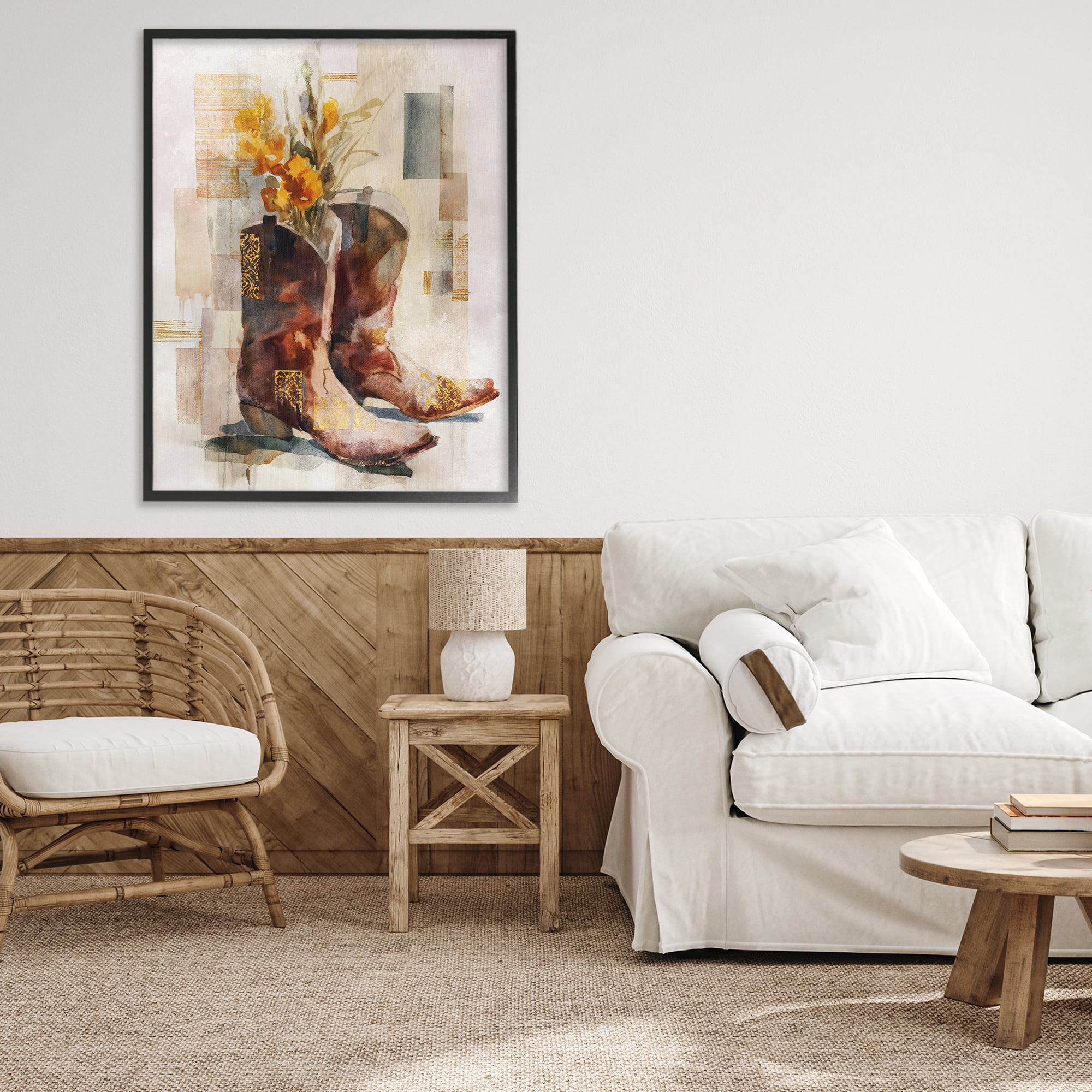 Stupell Industries Western Roots & Blooms Black Framed Giclee Art, design by Svetlana Aleynikova