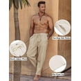 thumbnail image 6 of COOFANDY Men Casual Cotton Linen Loose Pant Elastic Waist Drawstring Harem Pants, 6 of 7