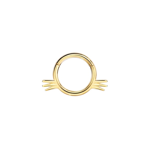 FANSING Gold Septum Jewelry 16g Cat Septum Ring Surgical Steel Piercing Rings 16 Gauge 8mm Daith Hoop Earring