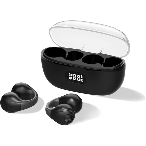 Wireless Headphones,Bluetooth 5.3 Ear Clip Earphones,36H Playtime Open Ear Clip Headsets with Mic,Mini Wireless Earbuds Bluetooth for Running Sport Gym,USB-C,Compatible with iPhone Android Samsung