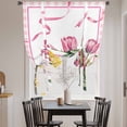 thumbnail image 3 of Pink Tulip Spring Floral Balloon Curtains for Bedroom/Front Door/Bathroom, Romantic Flowers Modern Art Plaid Tie Up Curtains 63 Inch Length Light Filtering Kitchen Curtains Shades for Windows 46"x63", 3 of 8