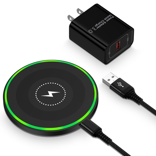 Cargador inalámbrico Inibak, almohadilla de carga rápida de 15 W con adaptador de 18 W